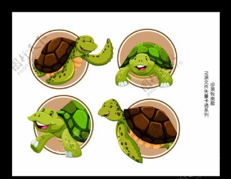 乌龟卡通AI矢量图图片