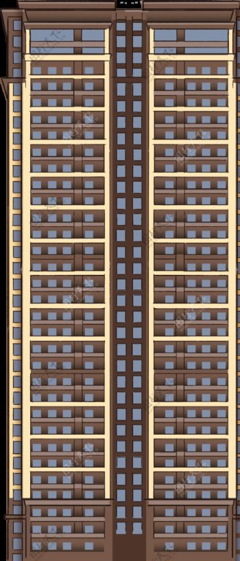 新中式高层住宅手绘立面图片