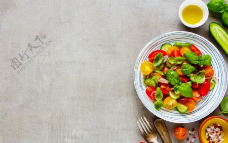 水果沙拉养生素食背景海报素材图片