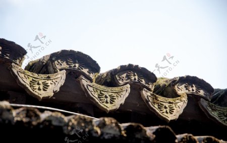 屋檐古风传统背景海报素材图片