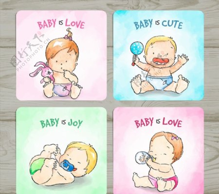 手绘婴儿卡片图片