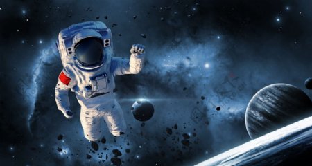 太空人宇宙背景模板图片