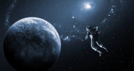 太空宇航员背景psd素材图片