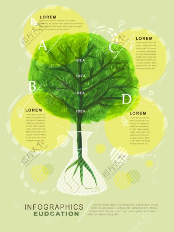 树木教育信息图图片