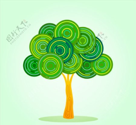 绿色树木矢量图片