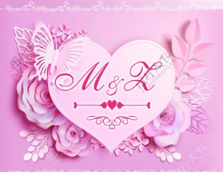 结婚方形异型粉红色图片