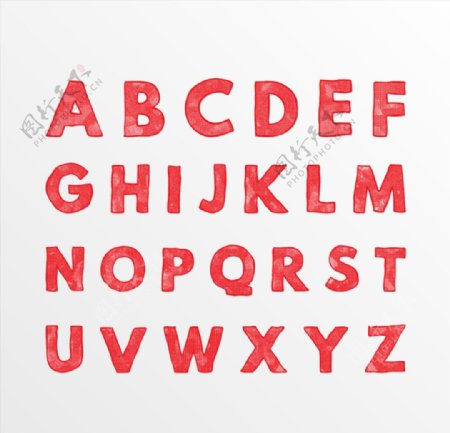 红色英文字母图片