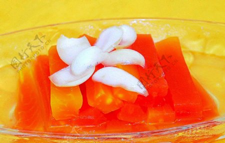豫菜蜜汁木瓜百合图片