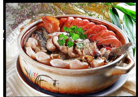 豫菜闽粤海鲜盆菜图片