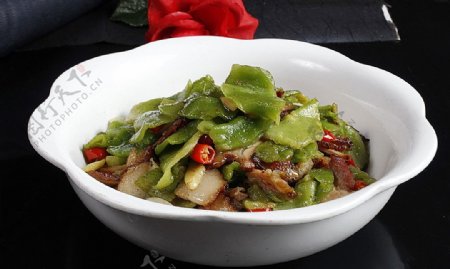北京菜青椒莴笋炒肉片图片