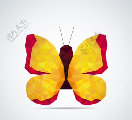 抽象黄色蝴蝶图片