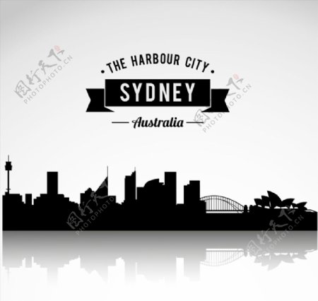 悉尼城市剪影图片