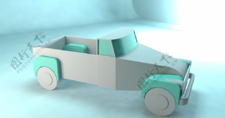 C4D卡通小车模型图片