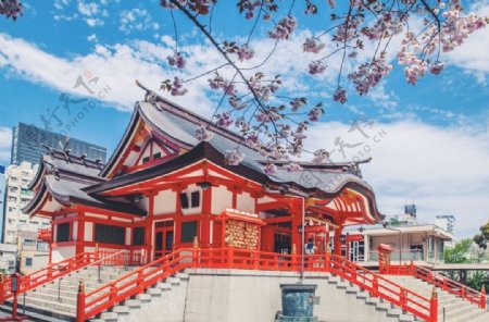 日本富士山寺庙图片