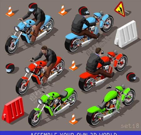 摩托车设计矢量图片