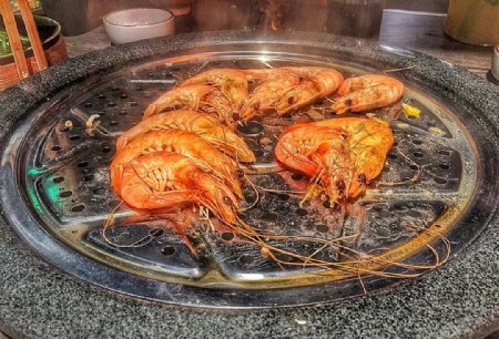 日韩料理烤虾图片