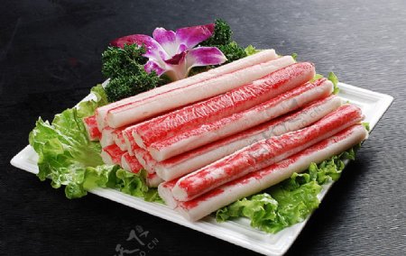 日韩料理蟹肉图片