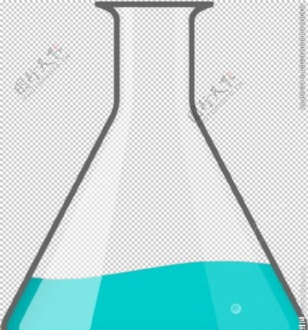 锥形瓶科学化学实验器材PNG图片